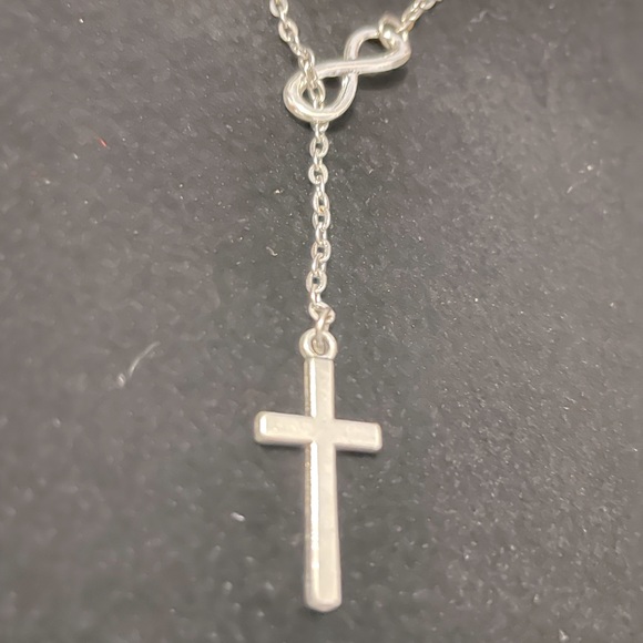 Silver Cross & Infinity Necklace - Picture 2 of 4